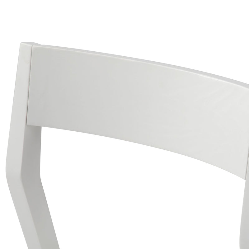 White modern chair backrest close-up design.