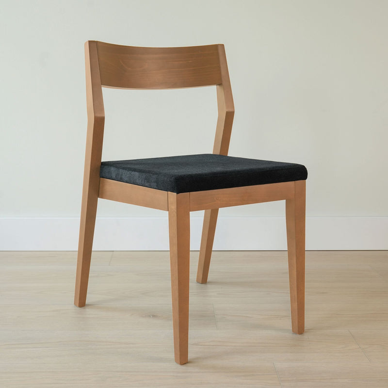 Solid Wood Upholstered Dining Chair Dining Chair Plank+Beam Pecan Onyx 