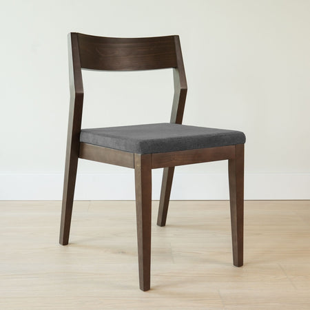 Solid Wood Upholstered Dining Chair Dining Chair Plank+Beam Walnut Graphite 