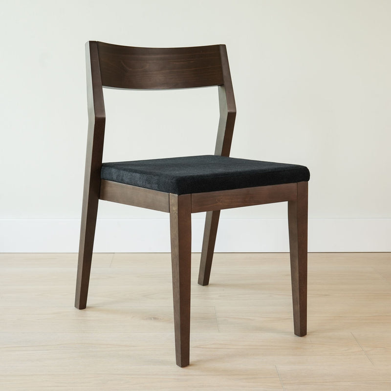 Solid Wood Upholstered Dining Chair Dining Chair Plank+Beam Walnut Onyx 