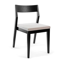 Solid Wood Upholstered Dining Chair Dining Chair Plank+Beam Black Cream 