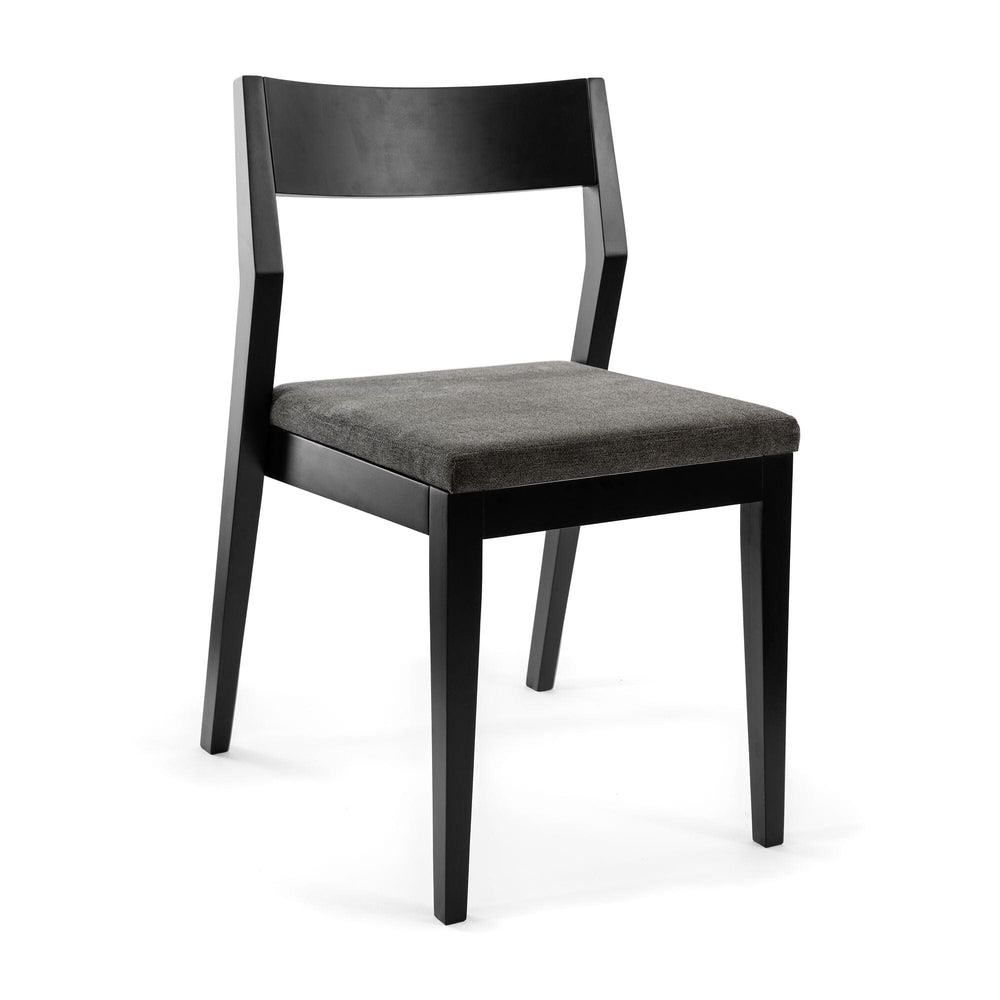 Solid Wood Upholstered Dining Chair Dining Chair Plank+Beam Black Onyx 