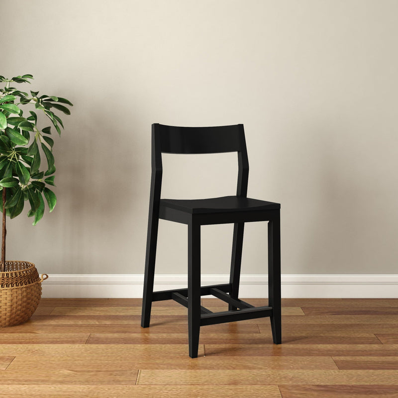 Solid Wood Counter Chair -24" Counter Chair Plank+Beam Black 