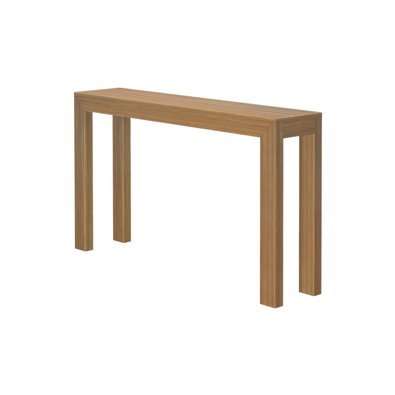 Modern wood console table with minimalist design.