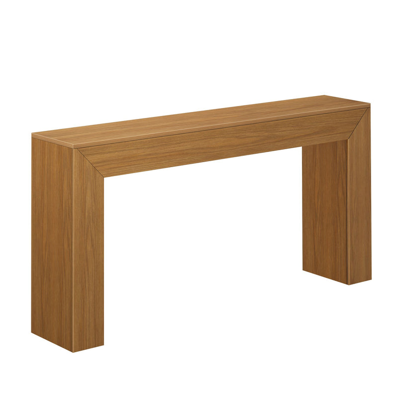 Modern wooden console table with minimalist design and natural finish.