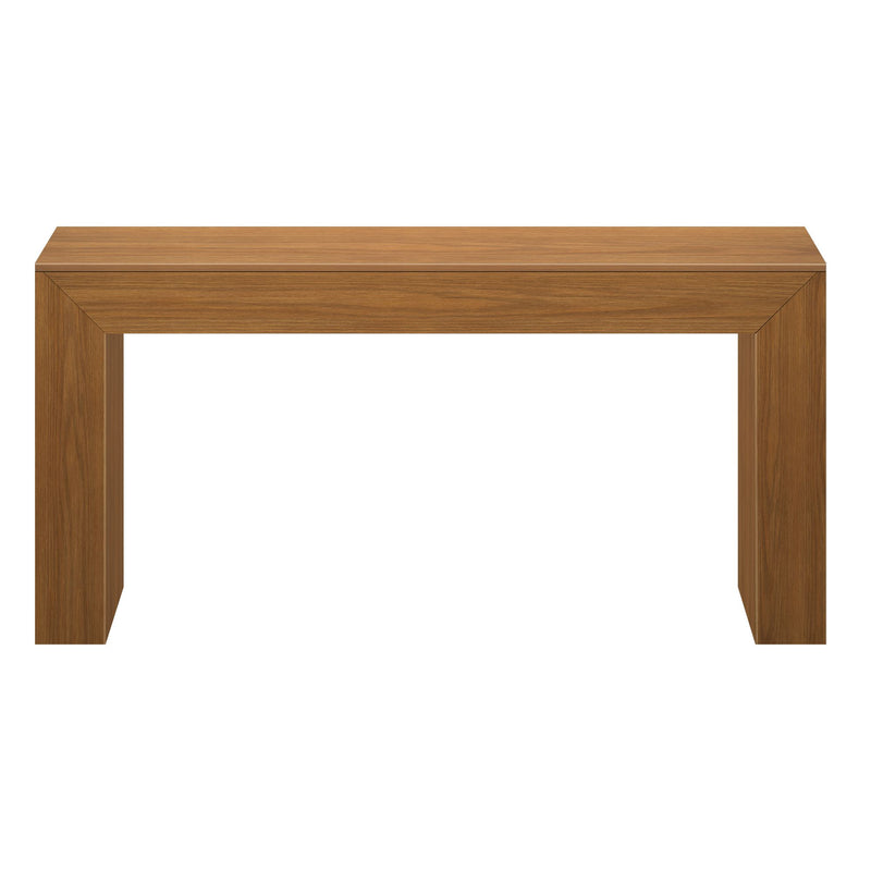 Modern wooden rectangular console table with minimalist design.