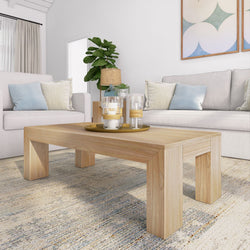 Modern Rectangular Coffee Table - 48" Coffee Table Plank+Beam Blonde Wirebrush 