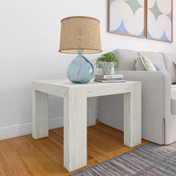 Modern Square Corner Table Side Table Plank+Beam White Sand 
