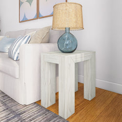 Modern Rectangular Side Table Side Table Plank+Beam White Sand 