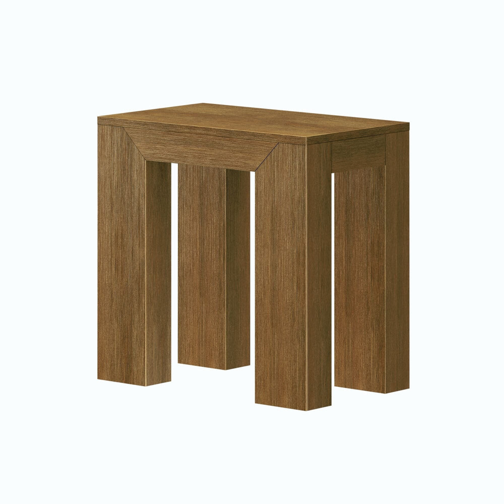 2700514000-197 : Side Table Modern Rectangular Side Table (25in x 15in / 630mm x 375mm), Pecan Wirebrush