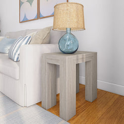 2700514000-199 : Side Table Modern Rectangular Side Table (25in x 15in / 630mm x 375mm), Seashell Wirebrush