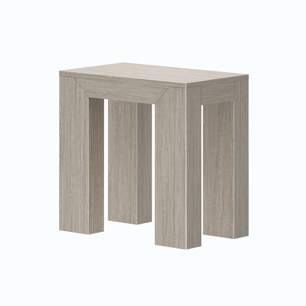 2700514000-199 : Side Table Modern Rectangular Side Table (25in x 15in / 630mm x 375mm), Seashell Wirebrush
