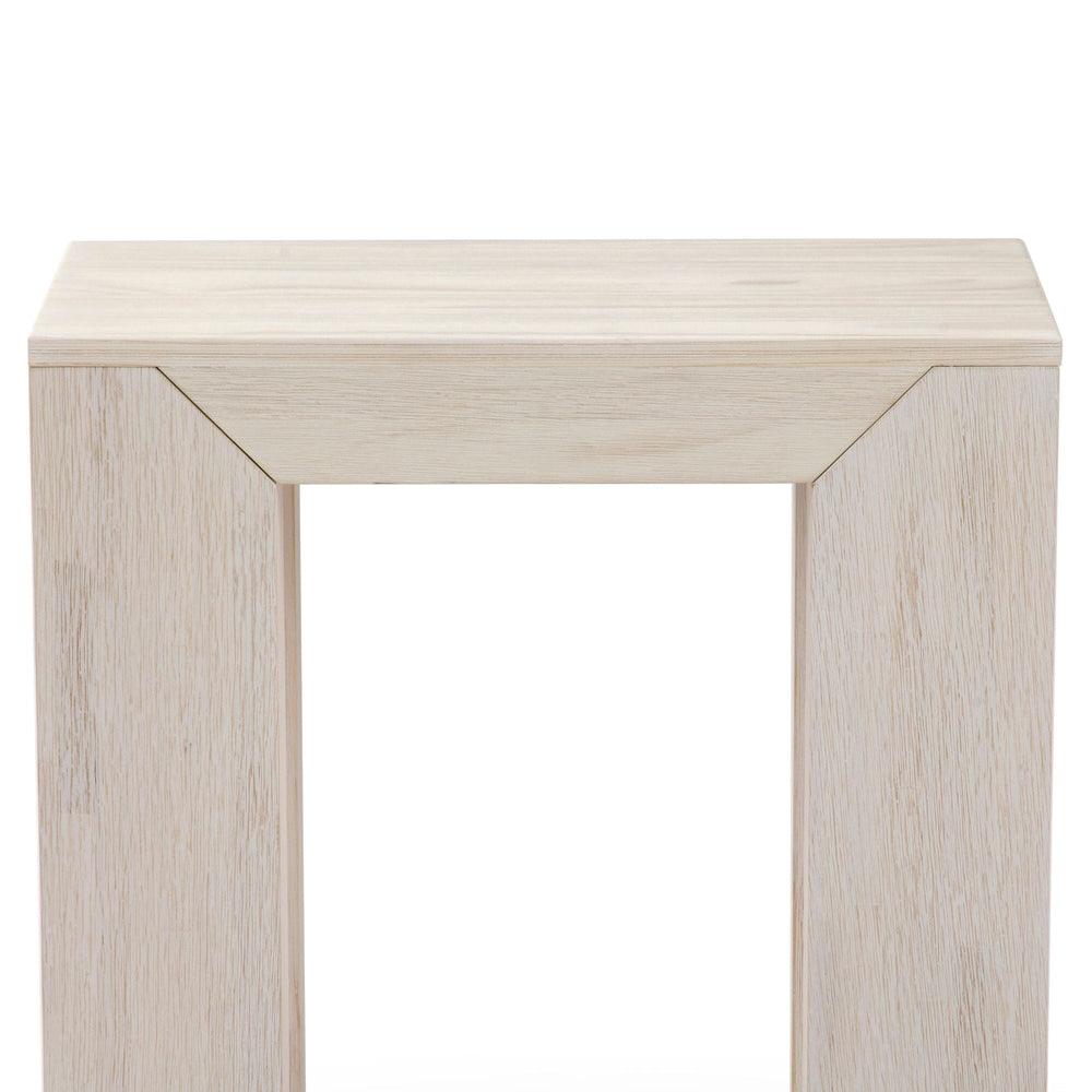 2700524000-153 : Side Table Modern Rectangular Side Table with Shelf (24in x 15in / 630mm x 375mm), White Sand Wirebrush