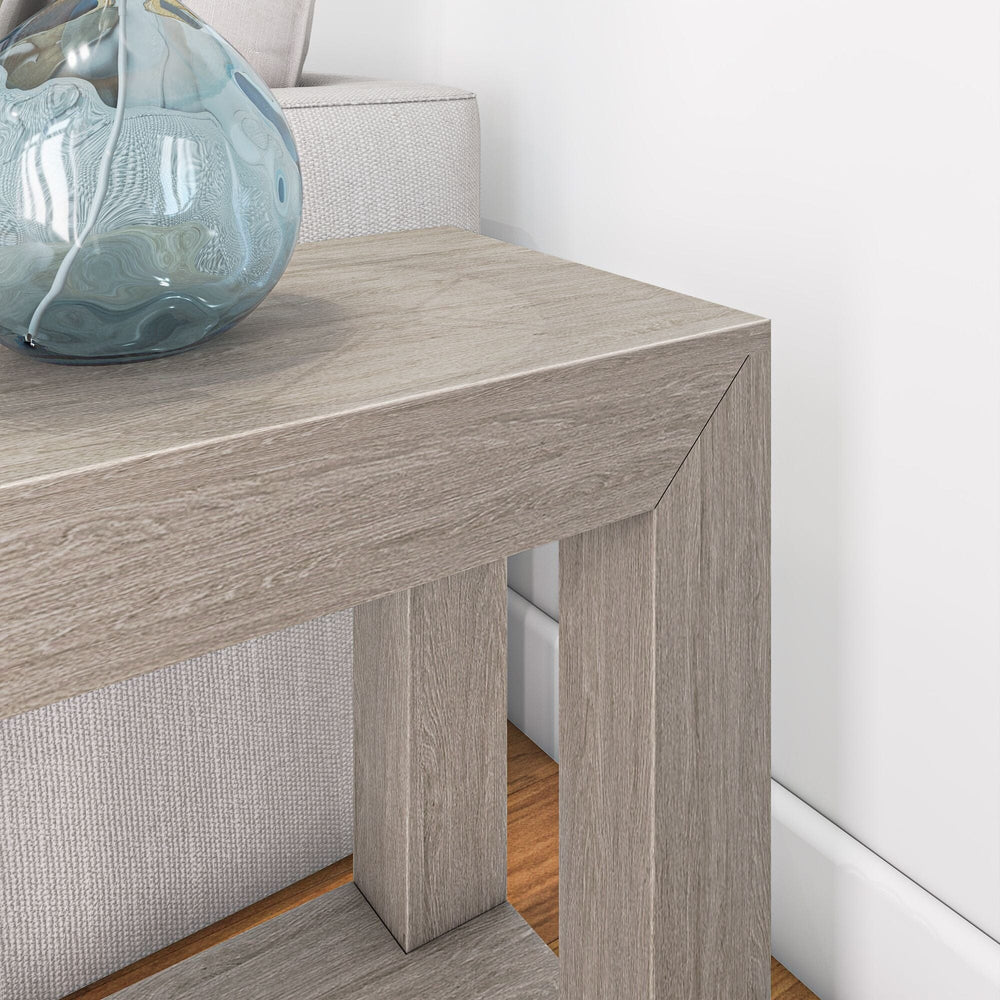 26 Rectangular Side Table Modern Rectangular Side Table with Shelf, 24