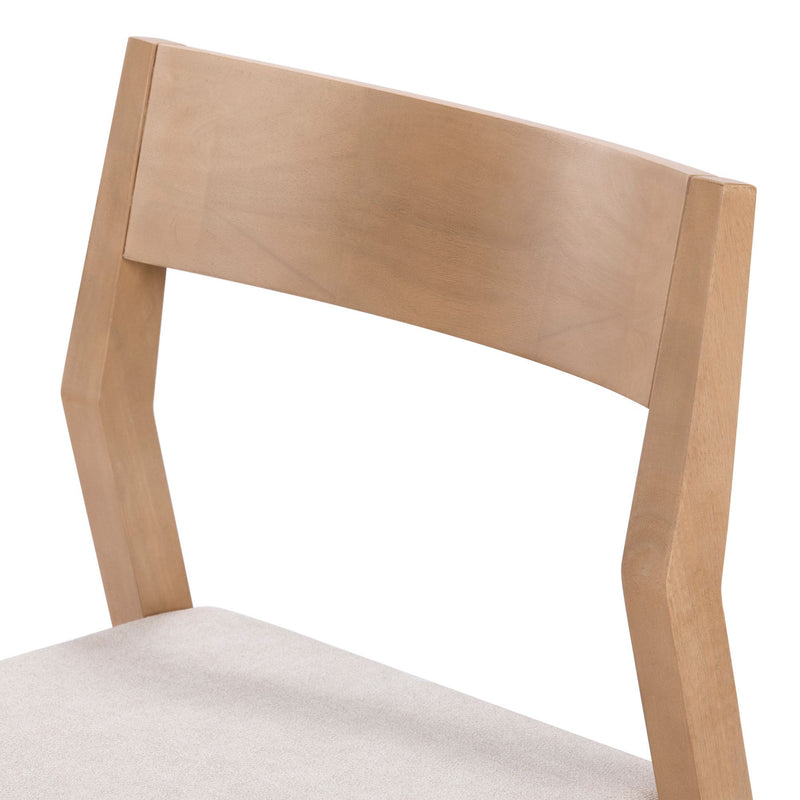 Modern wooden chair backrest design in light natural finish.
