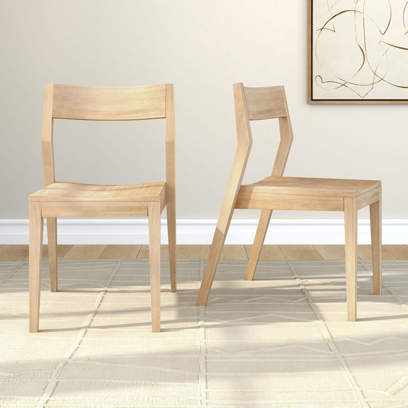Solid Wood Dining Chair (Set of 2) Dining Chair Plank+Beam Blonde 
