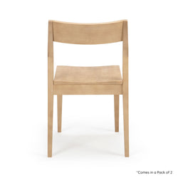 Natural wood dining chair with a modern design, ideal for contemporary kitchens and dining rooms.