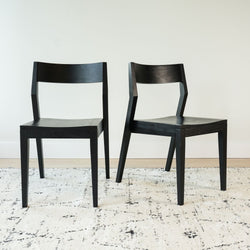 Solid Wood Dining Chair (Set of 2) Dining Chair Plank+Beam Black 