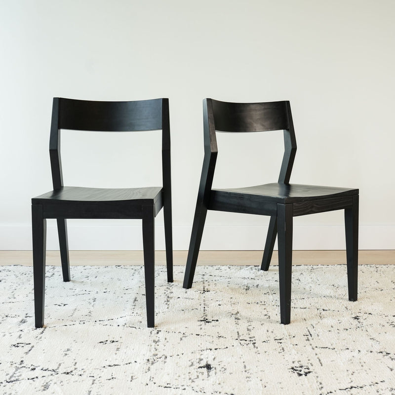 Solid Wood Dining Chair (Set of 2) Dining Chair Plank+Beam Black 