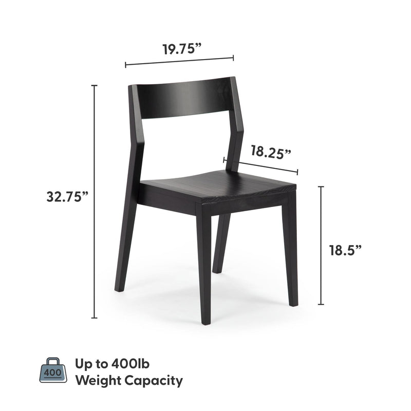 Solid Wood Dining Chair (Set of 2) Dining Chair Plank+Beam 