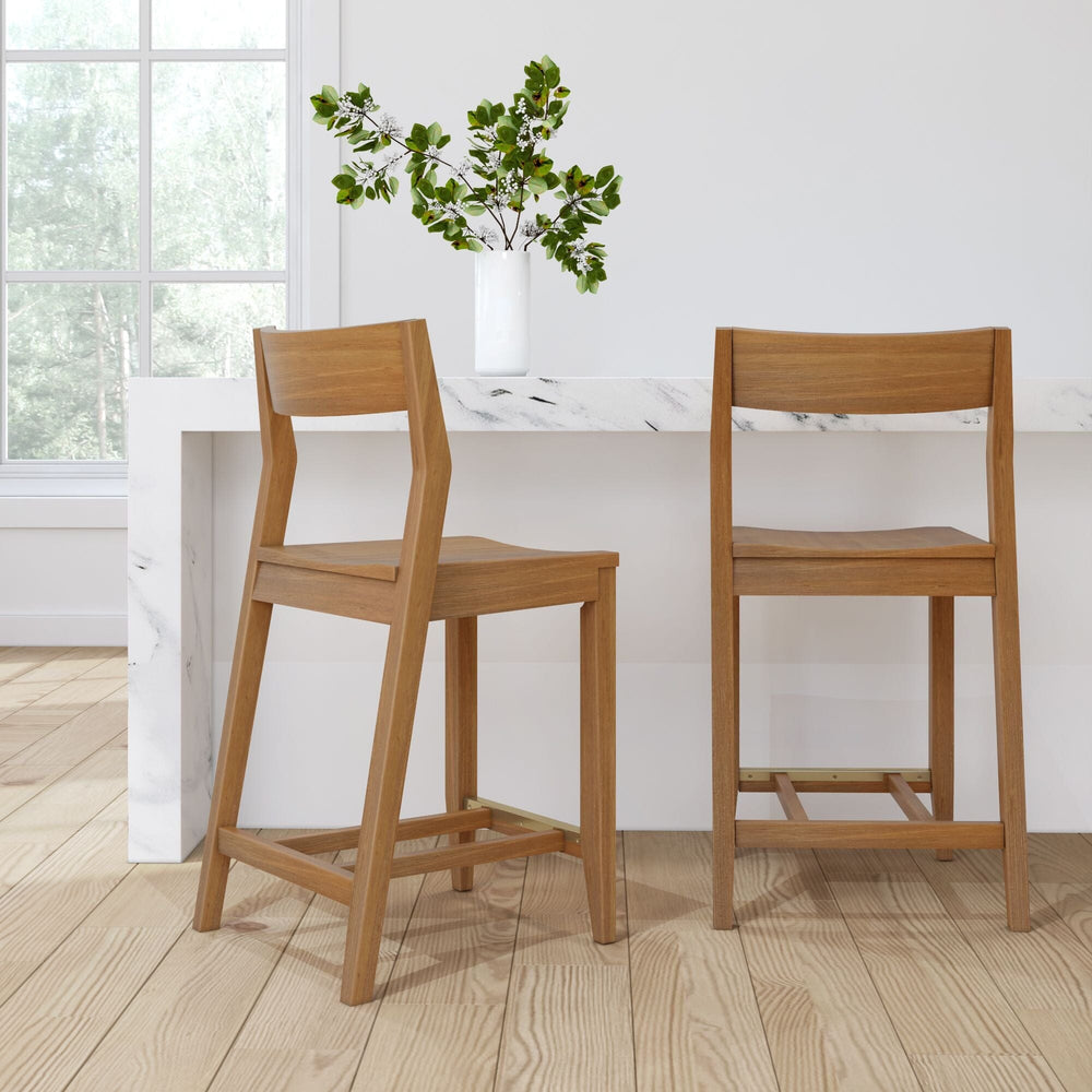 Solid Wood Counter Chair (Set of 2) - 24" Counter Chair Plank+Beam 