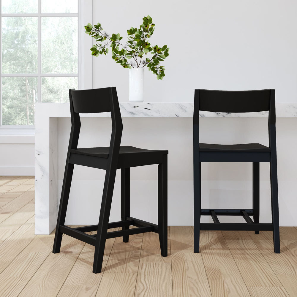 Solid Wood Counter Chair (Set of 2) - 24" Counter Chair Plank+Beam 