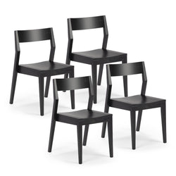 Solid Wood Dining Chair (Set of 4) Dining Chair Plank+Beam Black 