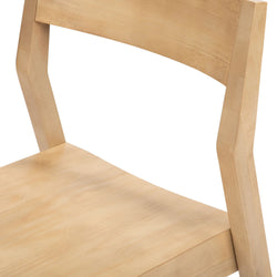 Modern wooden chair with minimalist design and natural finish perfect for home decor.