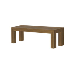 Modern rectangular wooden coffee table with minimalist design.