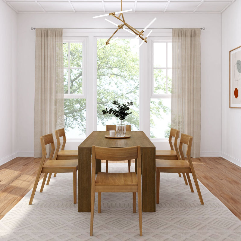 72" Modern Solid Wood Dining Table Set + 6 Chairs Dining Set Plank+Beam 