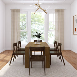 Modern Solid Wood Dining Set with 6 Walnut Chairs Dining Set Plank+Beam 