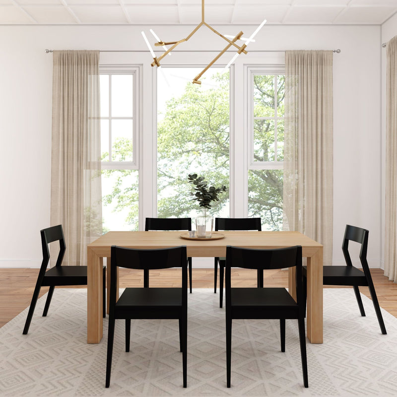 Modern Dining Set with Black Chairs - 72" Dining Set Plank+Beam 