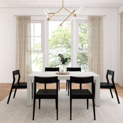 Modern Dining Set with Black Chairs - 72" Dining Set Plank+Beam 