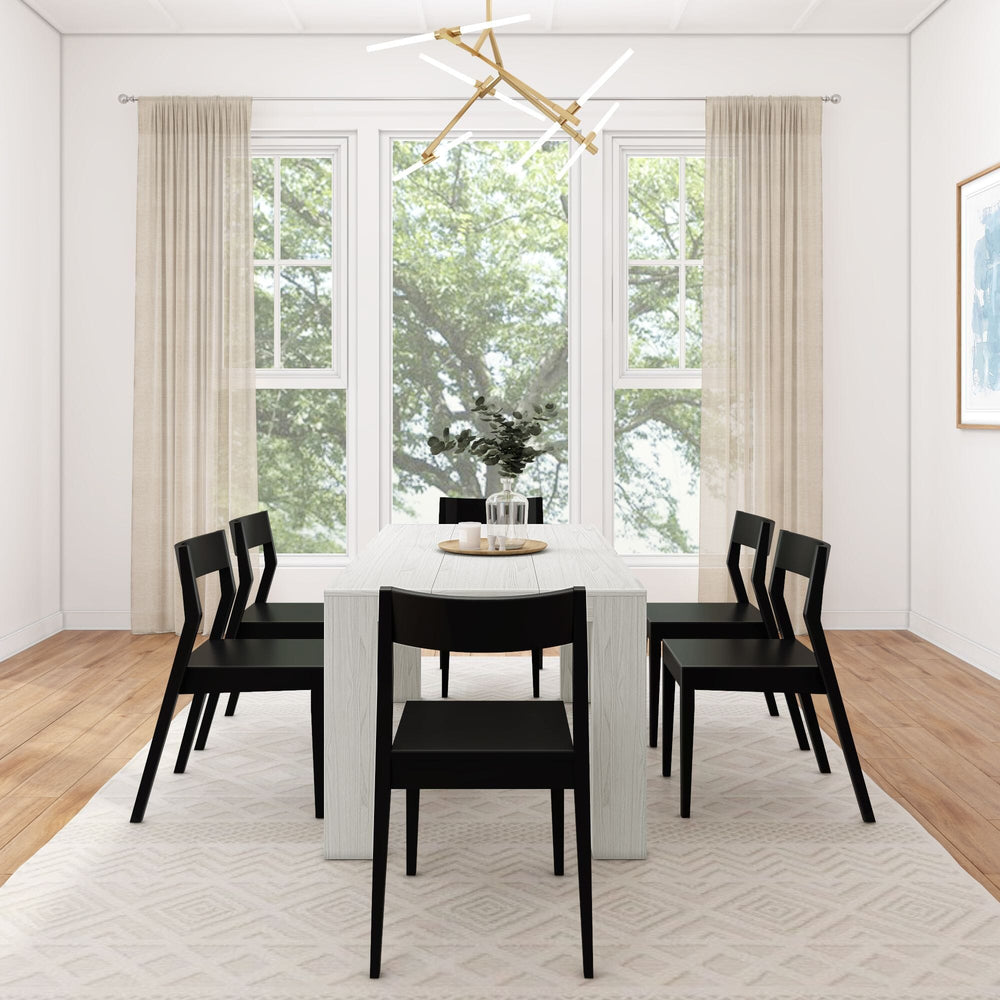 Modern Dining Set with Black Chairs - 72" Dining Set Plank+Beam 