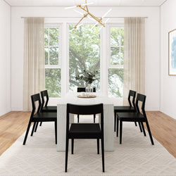 Modern Dining Set with Black Chairs - 72" Dining Set Plank+Beam 