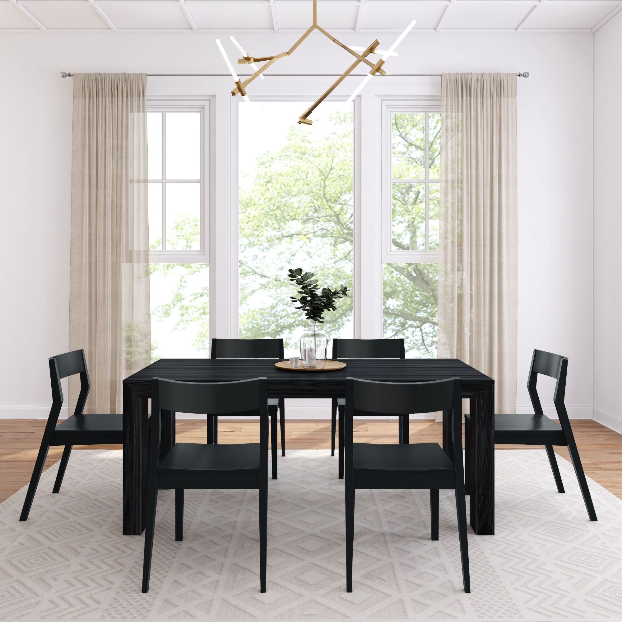 Modern Dining Table Set with 6 Chairs 72