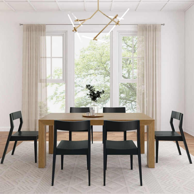 Modern Dining Set with Black Chairs - 72" Dining Set Plank+Beam 