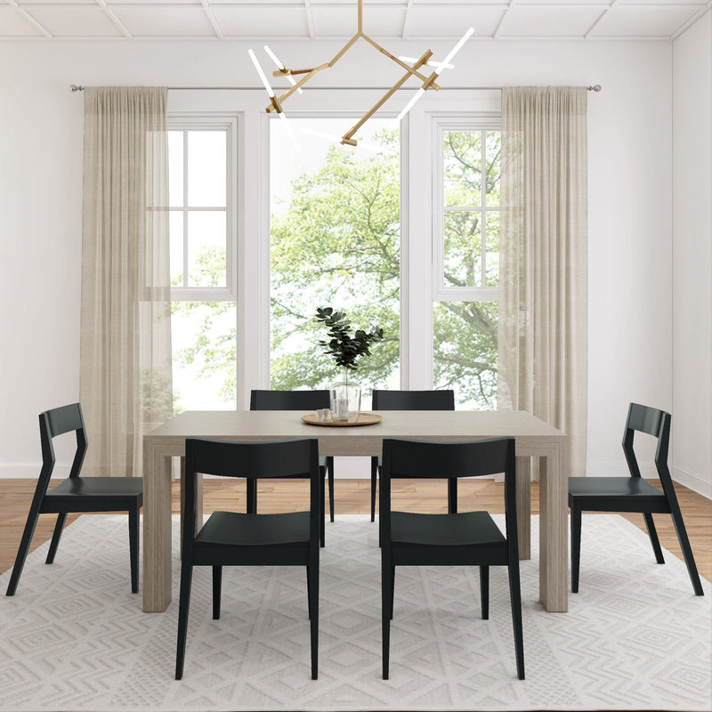 Modern Dining Set with Black Chairs - 72" Dining Set Plank+Beam 