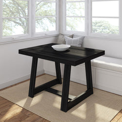 Classic Solid Wood Kitchen Table - 48 Inches Dining Table Plank+Beam Black Wirebrush 