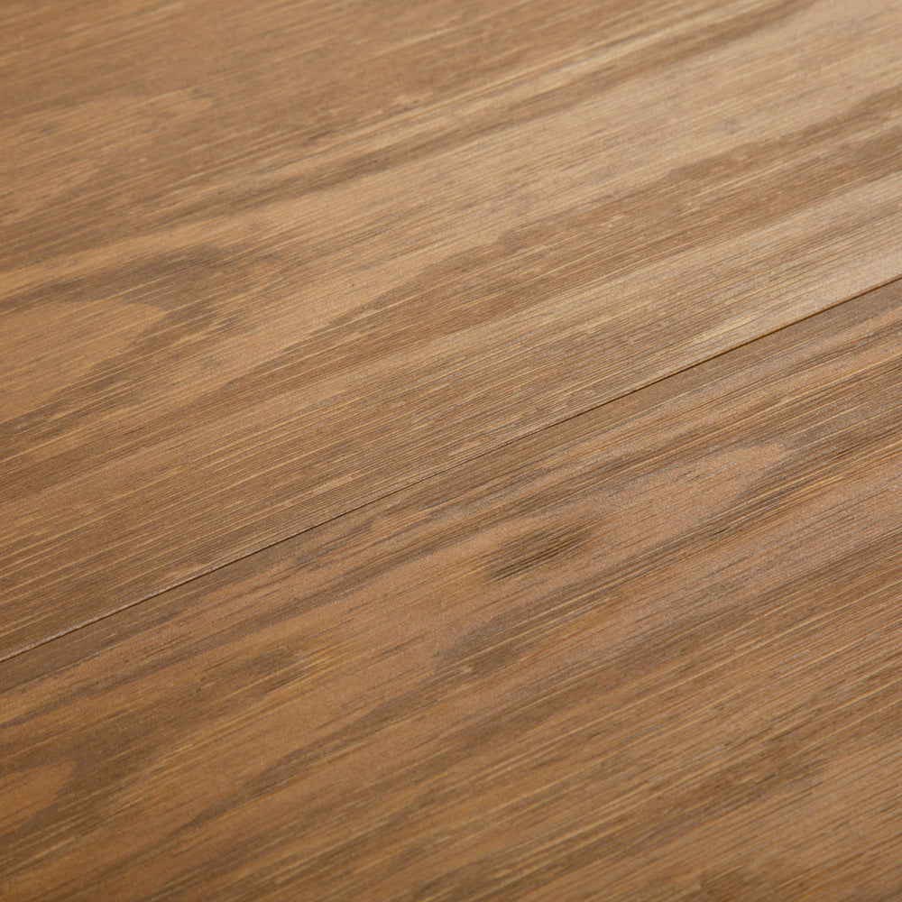 Close-up view of textured brown wood flooring with natural grain patterns for home interior design.