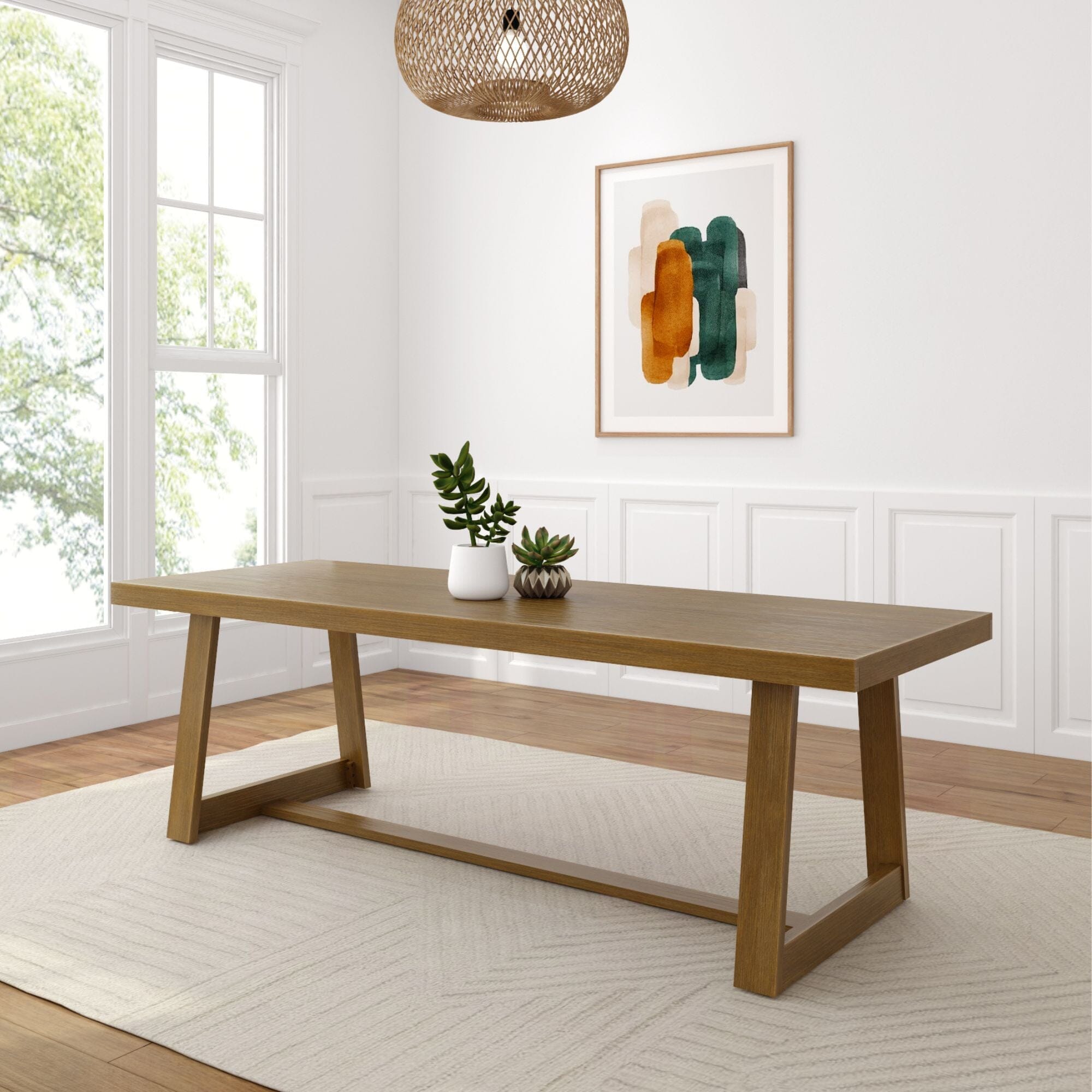 Farmhouse Solid Wood Dining Table, 94