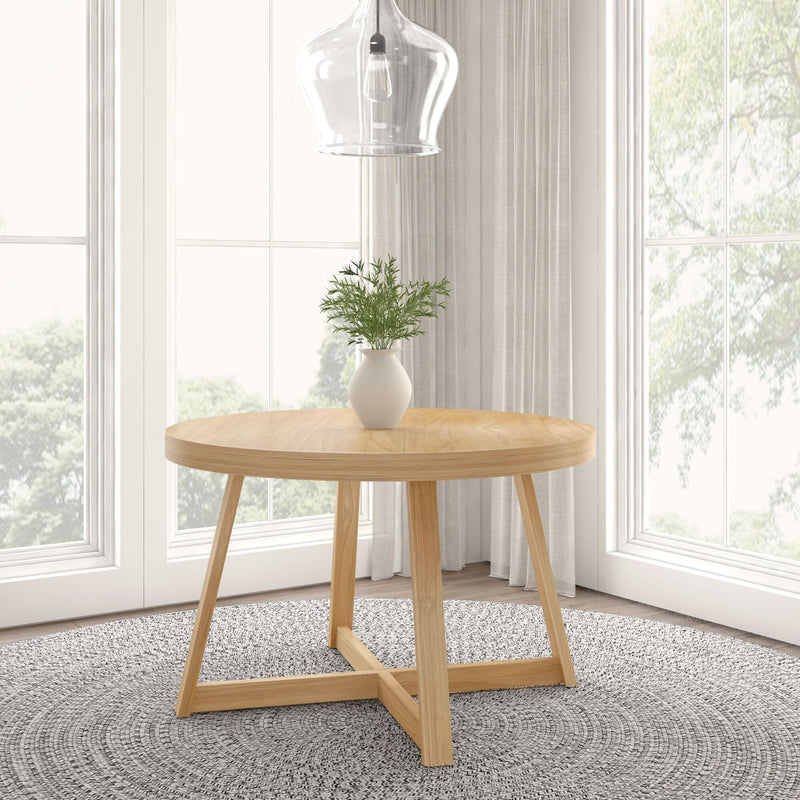 Classic Round Dining Table - 47" Dining Table Plank+Beam Blonde Wirebrush 