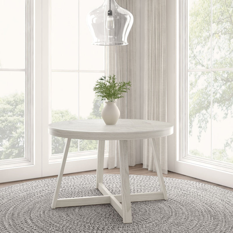 Classic Round Dining Table - 47" Dining Table Plank+Beam Coastal White 