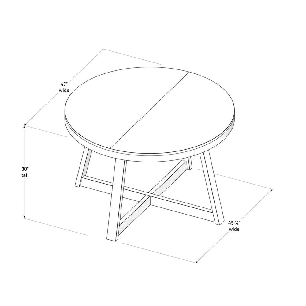 Classic Round Dining Table - 47" Dining Table Plank+Beam 