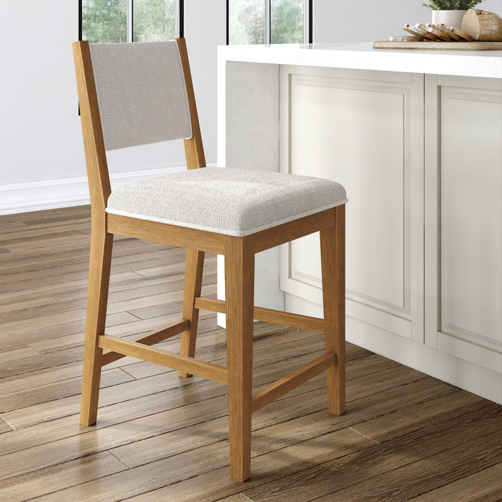 2800334000-417 : Counter Chair Sereno Stool Counter Height (24in), Pecan/Ivory Cushion