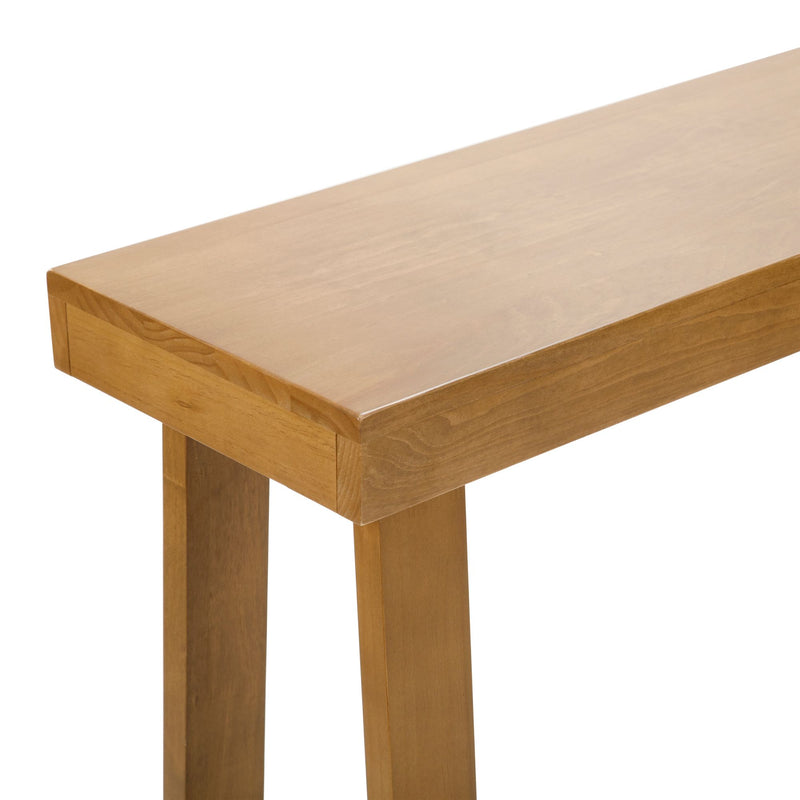 Contemporary wooden table with smooth finish and sturdy legs, ideal for modern home decor.