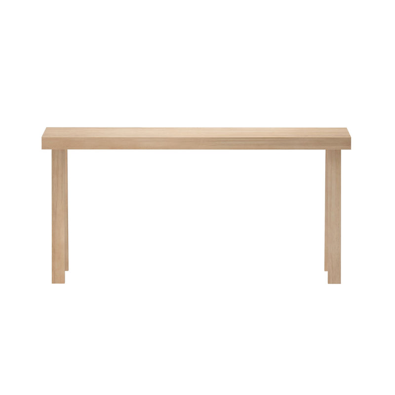 Wooden console table with minimalist design for modern living spaces.