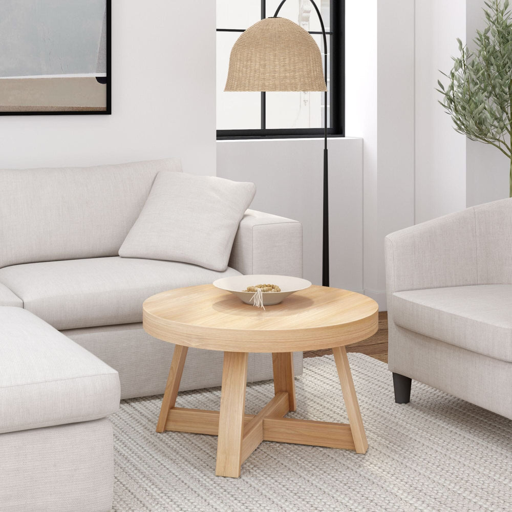 Classic Round Coffee Table - 30" Coffee Table Plank+Beam Blonde Wirebrush 