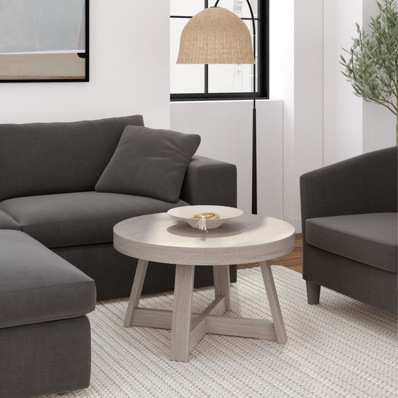 Classic Round Coffee Table - 30" Coffee Table Plank+Beam Seashell Wirebrush 