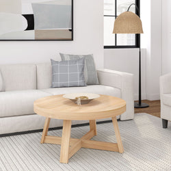 Classic Round Coffee Table - 36" Coffee Table Plank+Beam Blonde Wirebrush 